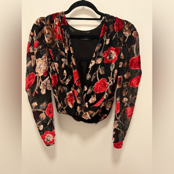 Vici Tops - VICI FLORAL VELVET BLOUSE